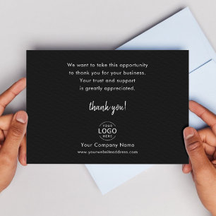 Minimalsit Company Logo Business Thank You Card