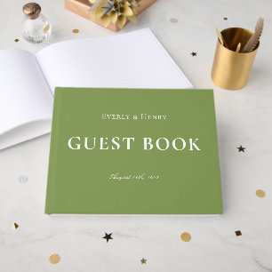 Minimlaist Elegant Sage Green Wedding Guest Book
