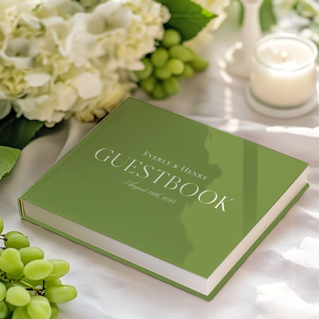 Minimlaist Elegant Sage Green Wedding Guest Book (Minimlaist Elegant Sage Green Wedding Guest Book)