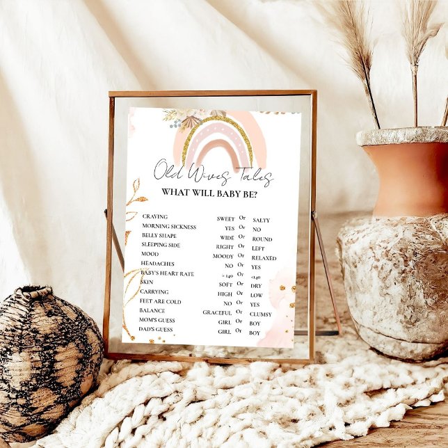 Minimliast Old WIves Tales Baby shower Game  Poster (Creator Uploaded)