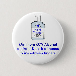 Minimum 60% Alcohol 6 Cm Round Badge