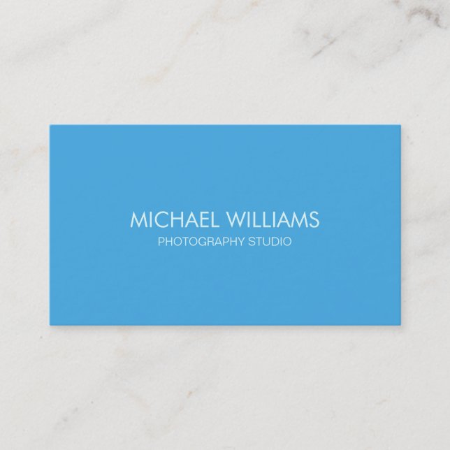 Minimum Simple Professional Elegant Blue Business Card (Front)