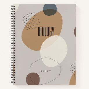 Mininalist BOHO Earth Tones Brown Beige Subject Notebook