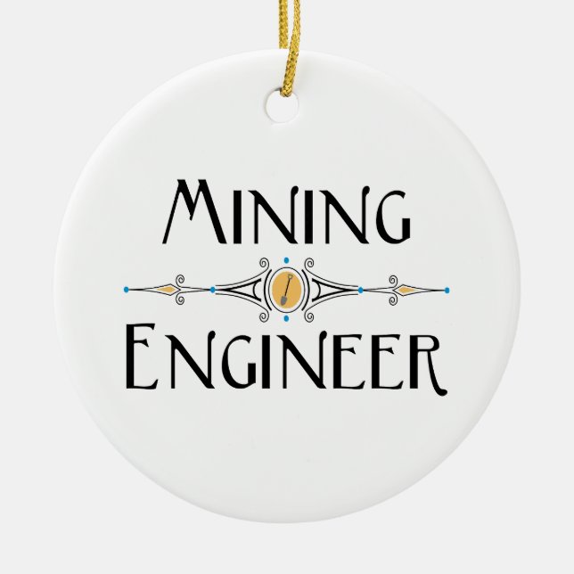 Mining Engineer Decorative Line Ceramic Tree Decoration (Front)