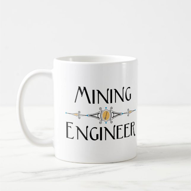 Mining Engineer Decorative Line Coffee Mug (Left)