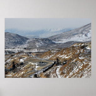 Mining Rigs and Mountains, Gold Hill, Nevada Poster