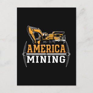 Mining Trucker America Mining Mine Coal Mine Truck Holiday Postcard