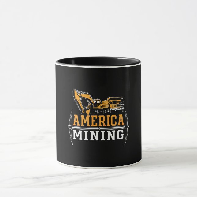 Mining Trucker America Mining Mine Coal Mine Truck Mug (Center)
