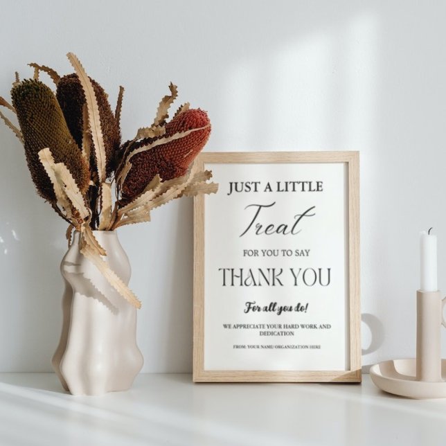 Mininmalist Treat Thank you Appreciation Sign (Creator Uploaded)