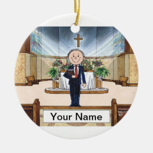 Minister - Male Ceramic Tree Decoration