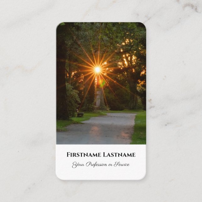 Minister mortician spiritual healer sunset glow business card (Front)