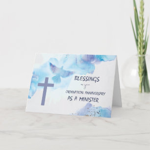 Minister Ordination Anniversary Blessings Purple  Card