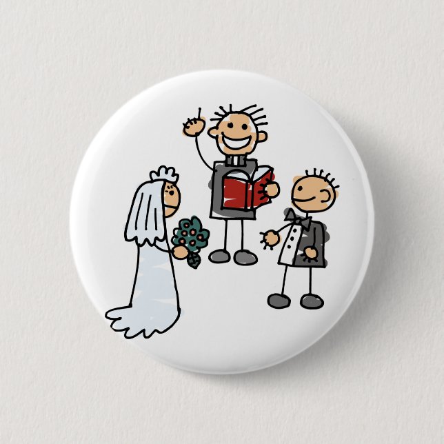 Minister Priest Reverend Performs Wedding Ceremony 6 Cm Round Badge (Front)