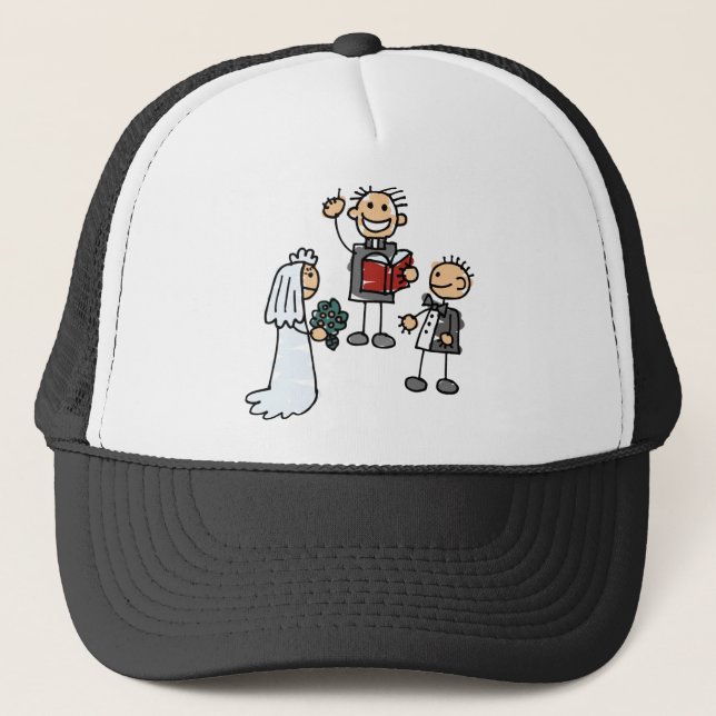 Minister Priest Reverend Performs Wedding Ceremony Trucker Hat (Front)
