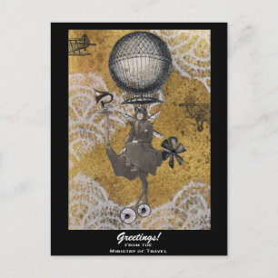 Ministry of Travel Steampunk Postcard