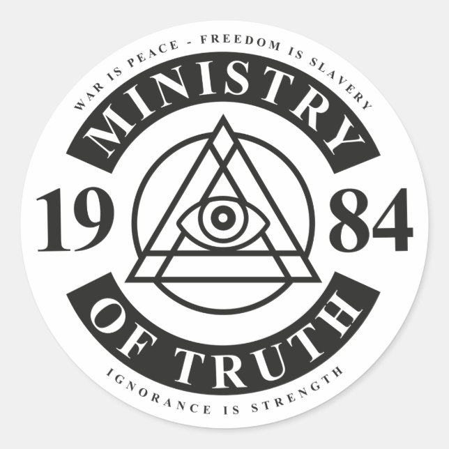 Ministry Of Truth Classic Round Sticker (Front)