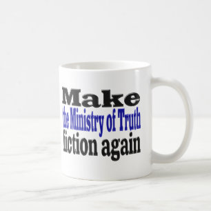 Ministry of Truth Fake News black and blue half  Coffee Mug