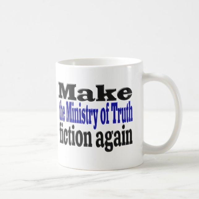 Ministry of Truth Fake News black and blue half  Coffee Mug (Right)