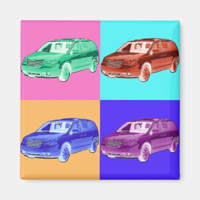 Minivan Pop Art Magnet (Front)