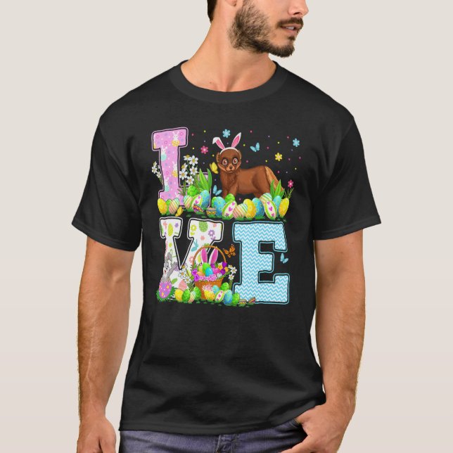 Mink Easter Egg Hunt  Love Mink Easter Sunday T-Shirt (Front)