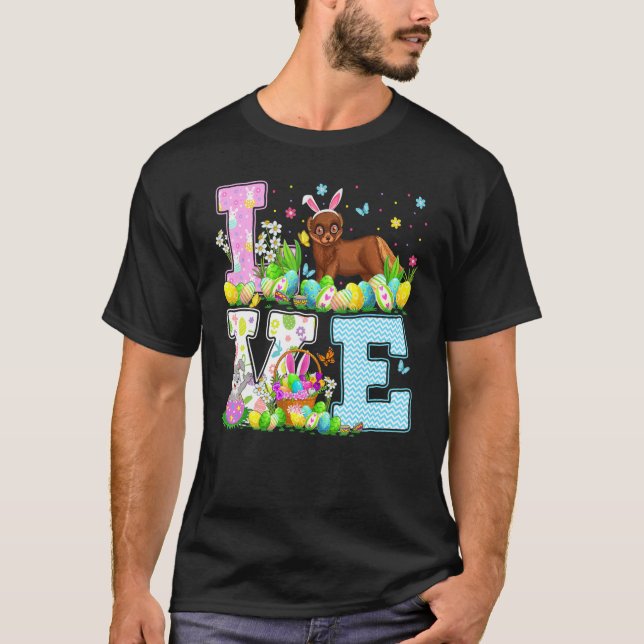 Mink Easter Egg Hunt  Love Mink Easter Sunday T-Shirt (Front)