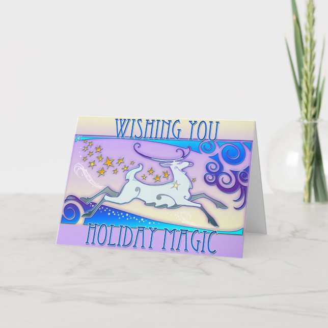 Mink Holidaze Xmas Card - Purple Spirals (Front)