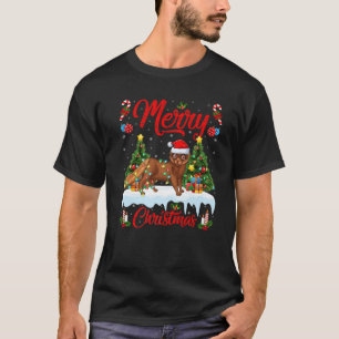 Mink Lover Xmas Lighting Santa Hat Mink Christmas T-Shirt