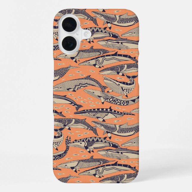 minke whales copper iPhone case (Back)