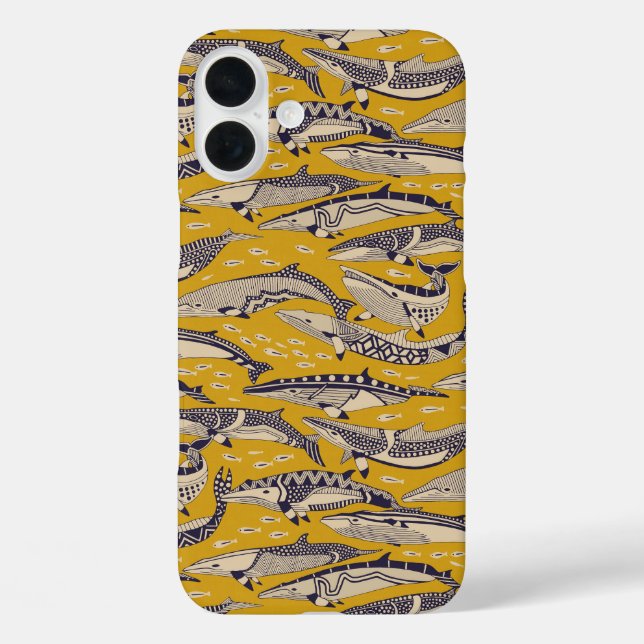 minke whales gold Case-Mate iPhone case (Back)