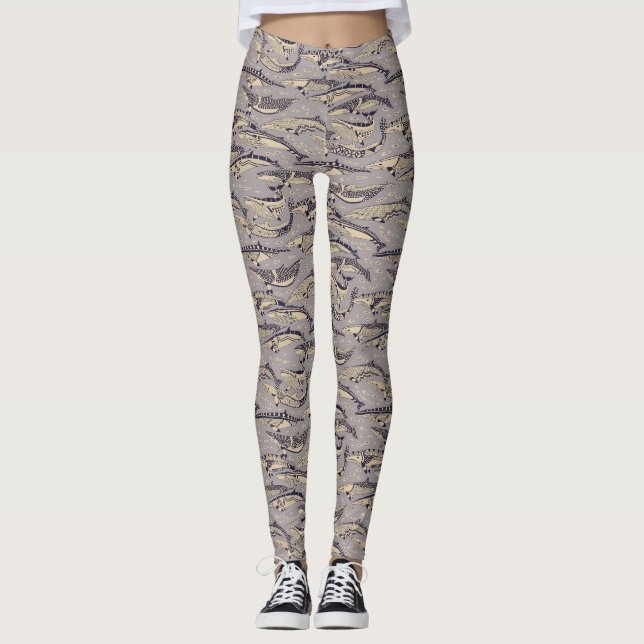 minke whales heather leggings (Front)