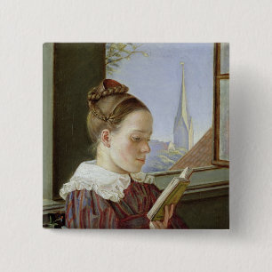 Minna Wasmann, the sister of the artist , 1822 15 Cm Square Badge