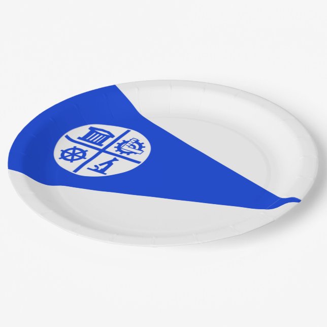 Minneapolis city flag paper plate (Angled)