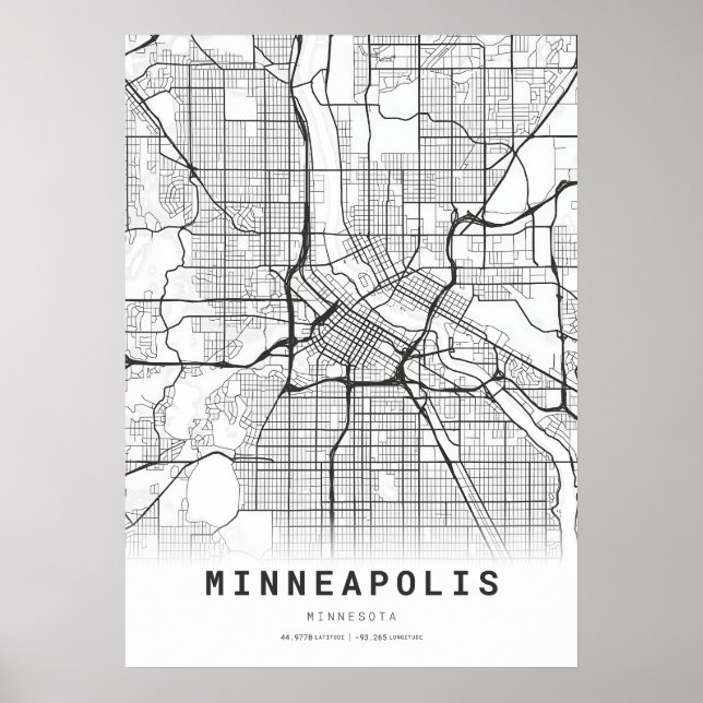 Minneapolis City Map Poster (Front)