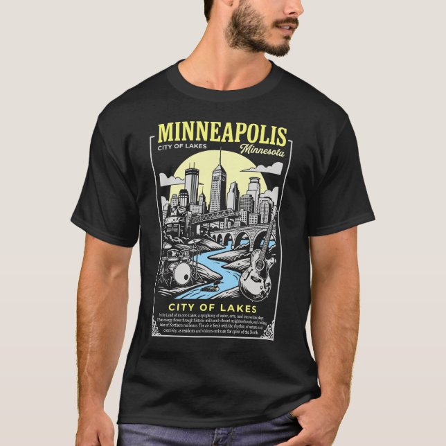 Minneapolis City Minnesota City of Lakes T-Shirt (Front)