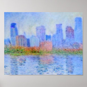 Minneapolis, City of Lakes, Monet Skyline Wood Art Poster
