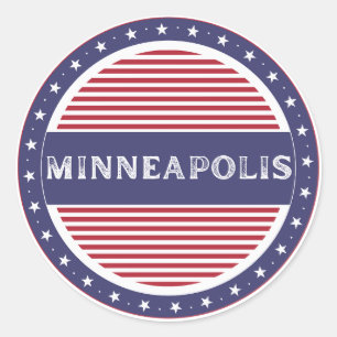 Minneapolis City Pride Emblem – American Identity Classic Round Sticker