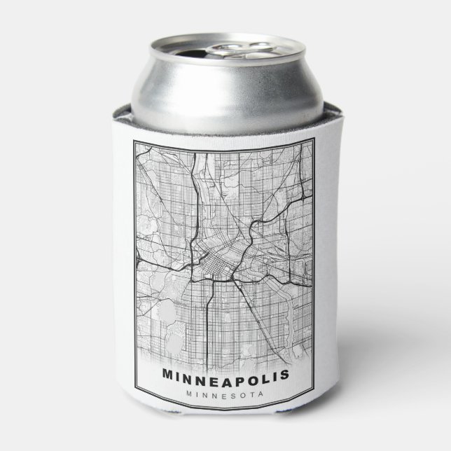 Minneapolis Map Can Cooler (Can Front)
