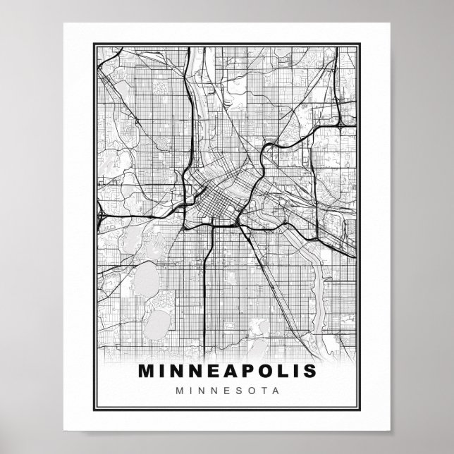 Minneapolis Map Poster (Front)