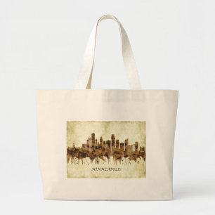 Minneapolis Minnesota Cityscape Large Tote Bag