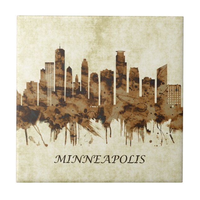 Minneapolis Minnesota Cityscape Tile (Front)