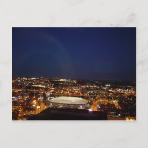 Minneapolis Minnesota HHH Metrodome Night Skyline Postcard