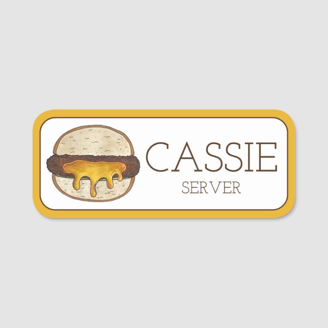 Minneapolis Minnesota Jucy Juicy Lucy Cheeseburger Name Tag (Front)