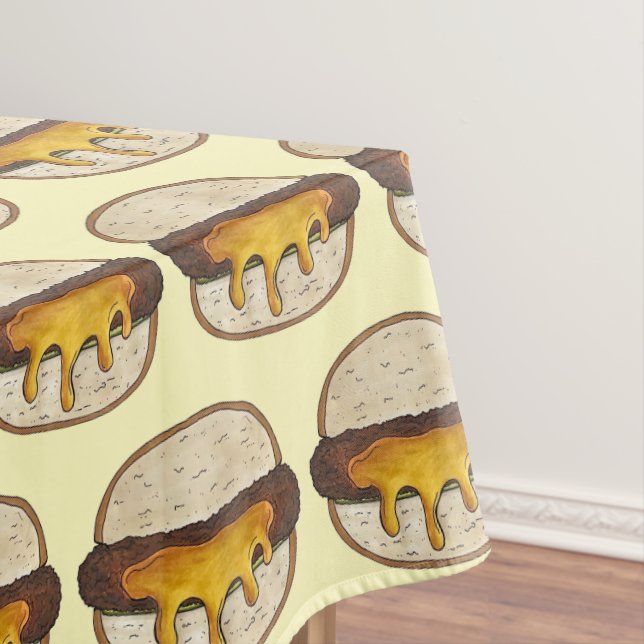 Minneapolis Minnesota Jucy Juicy Lucy Cheeseburger Tablecloth (In Situ)