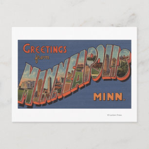 Minneapolis, Minnesota - Large Letter Scenes Postcard