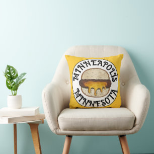 Minneapolis Minnesota MN Juicy Lucy Cheese Burger  Cushion