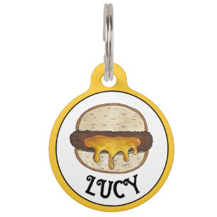Minneapolis Minnesota MN Juicy Lucy Cheese Burger  Pet Tag