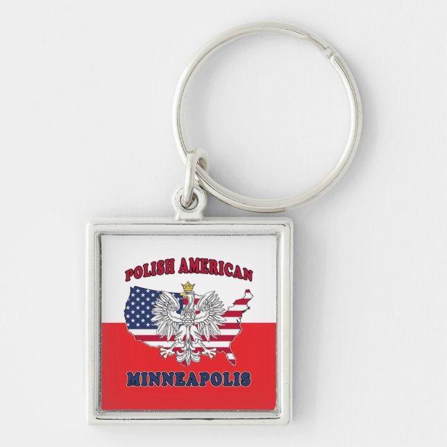 Minneapolis Minnesota Polish Key Ring (Front)