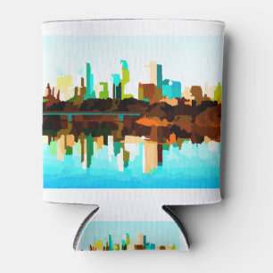 Minneapolis Minnesota Skyline by Jon Baran Can Cooler