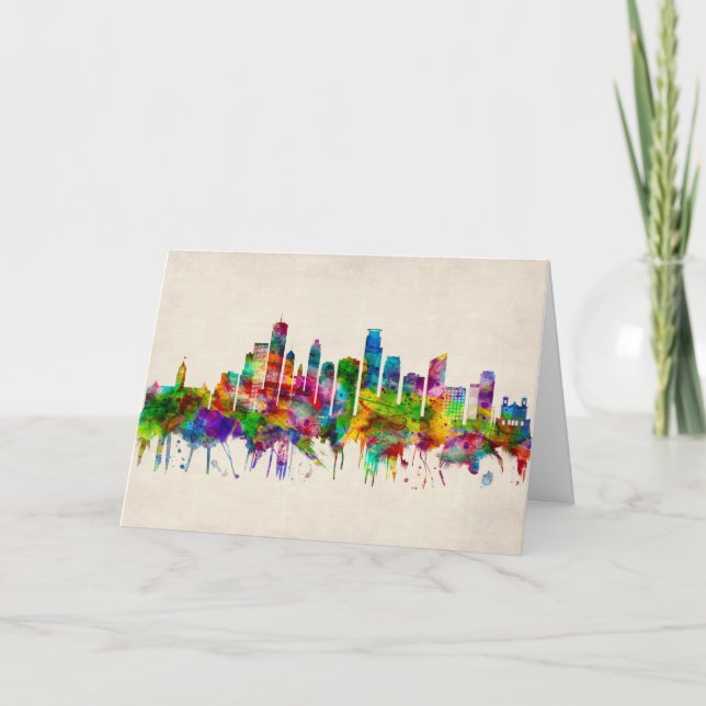 Minneapolis Minnesota Skyline Holiday Card (Front)