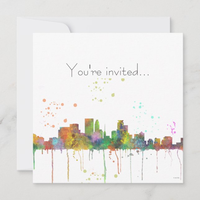 MINNEAPOLIS, MINNESOTA SKYLINE - Invitation (Front)